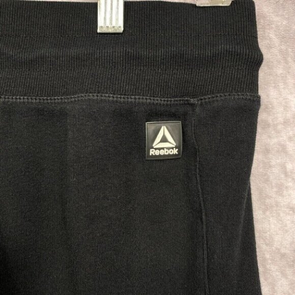 REEBOK Sweatpants Joggers Unisex W31 L25 Black Side Pockets Drawstring Athletic - Picture 9 of 13